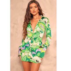 Pretty little thing green dress